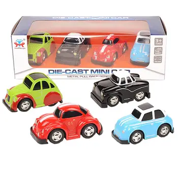 4pcs Mini Vaikų Žaislas Lydinio Automobilio Traukti Atgal Lydinio Automobilio Modelį Q Mini Versija Lydinio Automobilių 1:64 Traukti Atgal, Automobilių