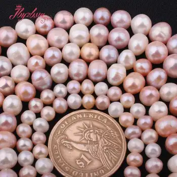 5-7,6-8,7-9mm Nearround Spalvotų Gėlavandenių Perlų Karoliukai, Natūralaus Akmens Granules Karoliai 