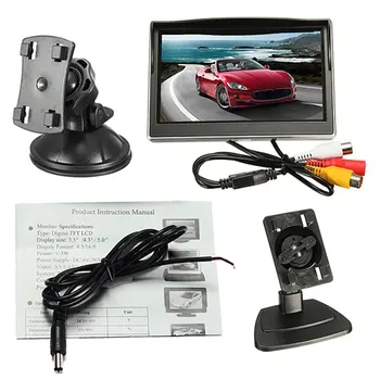 5 Colių 800*480 TFT LCD Skaitmeninis Spalvotas Ekranas Automobilį Monitorius Su Gyvis ir Stovėti Automobilių Reikmenys Atsarginės Galinio vaizdo Kamera