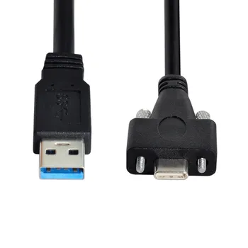 5 Metrų USB 3.1 Tipas-C Dviguba Fiksavimo Varžtus į USB3 Standarto.0 Duomenų Kabelis Mount Tipo Fotoaparatas, Diktofonas