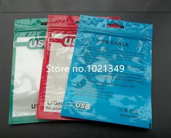 5000pcs/daug 10.5x15cm Raudona/Mėlyna Užtrauktukas Plastikiniai Mažmeninė maišelis Pakuotės pakabinti skylę Poli pakuotės USB kabelis poli opp pakavimo maišelis