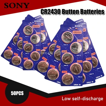 50PCS Originalus Sony CR2430 DL2430 CR 2430 3V Ličio Baterija Smart Žiūrėti Ausinių Žaislas masto laikrodžiai klausos Mygtuką Monetos