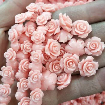 50PCS Pink Gėlių Karoliukai Molio Medžiagos 10MM 15MM Palaidi Daiktai, Skirti 