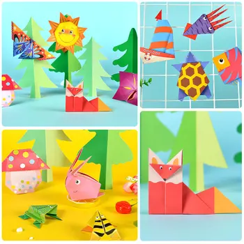 54Pcs/Set Kūdikių Amatų, Žaislų, Animacinių filmų Gyvūnų Origami Popieriaus Pjovimo Knygos Vaikams Popieriaus Iškirpti Įspūdį Ankstyvasis ugdymas Švietimo Žaislai, Dovanos