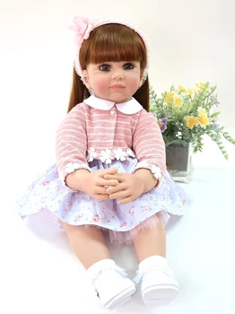 58cm minkšto Silikono Lėlės Reborn mergaičių Žaislai gražus ilgas hiar BeBe Atgimsta Tikroviška lėlė princesė vaikų Interaktyvus dovana žaislai