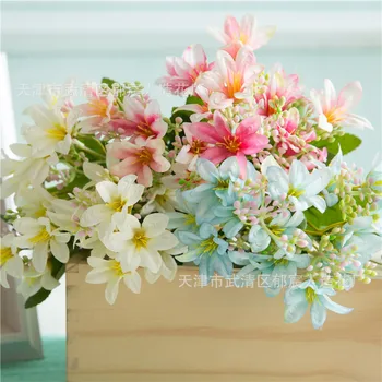 5vnt/lot 18 vadovai lily dirbtinių gėlių namų dekoro vestuvių ekranas lily šilko flores netikrą puokštė dekoratyvinių gėlių filialas