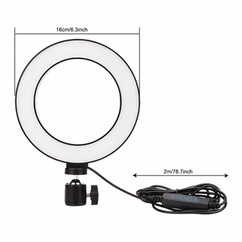6 Colių LED Šviesos Žiedas Selfie Užpildyti Lempos šviesos srautą galima reguliuoti 3 Šviesos Režimai Telefonas Gyvenimo Transliacijos Žiedas Lentelė Užpildykite Šviesa