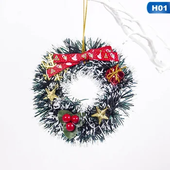 6 Mini rankų darbo Kalėdų vainikas Kalėdinės namų dekoracijos Kalėdų eglutė 