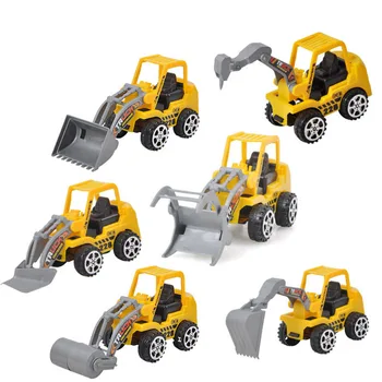 6 Vnt./1 Grupė:64 Mini Statybų Transporto Priemonės Modelio, Žaislai Buldozeris Ekskavatorių Gręžimo Automobilių Diecast Plastikiniai Žaislai Ir Dovanos Vaikams