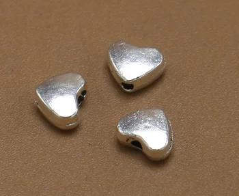 60pcs Išskirtinį širdies meilės skylutę granulių 6*5 mm Antikinio sidabro Vaikų dovanų amatų Papuošalai, auskarai apyrankės karoliai anklet