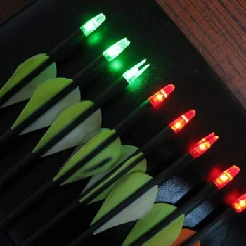 6PCS/SET Super Ryškus LED Šviesos Rodyklių Nock Uodega Lauko Medžioklės Šaudymo iš Lanko Rodyklių Lankas Dviguba Uodega Viduje Apšvietimo Naujas
