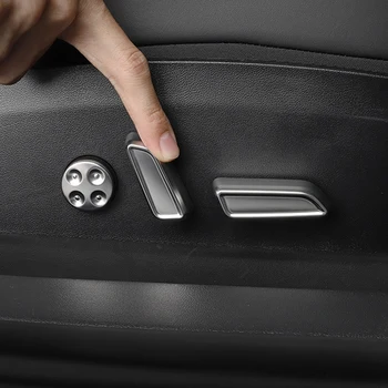 6pcs/set Vidaus Sėdynės Reguliavimo Mygtuką Padengti ABS Sidabras Dekoratyvinis Lipdukas atsarginės Dalys, Apsauginiai Apdaila Už Tesla Modelis 3