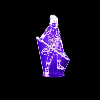 7 Led Spalva Keičiasi Vaikai, Naktiniai Sasuke Modeliavimas 3D Vaizdo Anime USB Stalo Lempos Namų Dekoro Naruto Naktį Žibintai Apšvietimo Šviestuvas