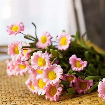 8 Galvutės/Puokštė saulėgrąžos dirbtinės gėlės, dirbtinių gėlių modeliavimas gėlės mažų daisy gėlių saulėgrąžų garliava 