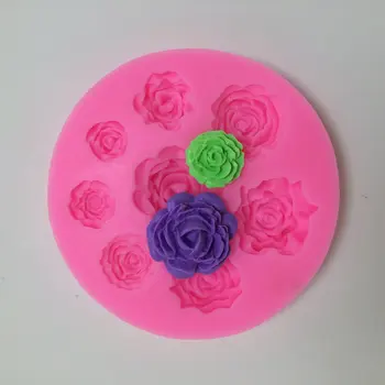8 Skylių 3D Rose Torto Formą Kepimo Desertas Diamond Konditerijos Putėsiai Silikono Formų Meno Šokolado Visos Silikonowe Pelėsių