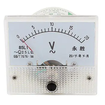 85L1 Analoginis Pultas Voltų Įtampos Matuoklis Voltmeter Indikatorius AC 0-20V