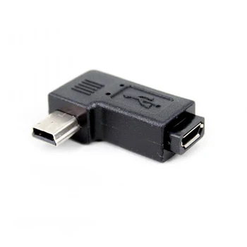 90 Laipsnių Teisę Kairysis Kampas Mini USB Type A Male Micro USB Female Adapter
