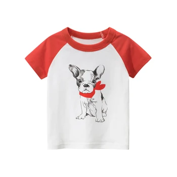 9950# Kūdikių Mergaičių Marškinėliai Juokingi Šunys Gyvūnų Spausdinti Kawaii T-Shirts Korėjos Mada Vaikams Balti Drabužiai Vaikams Viršūnes Mergaičių Marškiniai