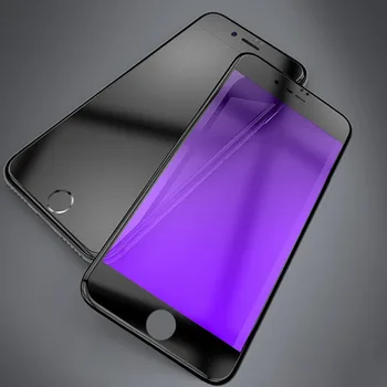 9H Kovos su Blue Ray Visiškai Padengti Grūdinto Stiklo iPhone 6 6S 7 8 Screen Protector, iPhone 6 6S 7 8 Plius Apsauginės Plėvelės Stiklo