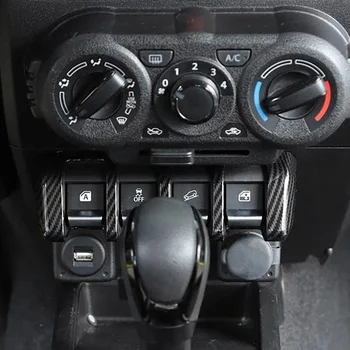 ABS Anglies Pluošto, Automobilių Langų Pakėlimo mygtuką Skydelio Mygtukas+Apdaila Dangtelio Lipdukas Reikmenys Suzuki Jimny 2019+
