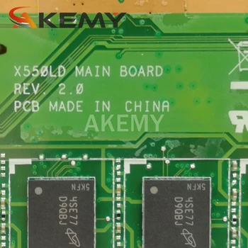 Akemy X550LD Nešiojamojo kompiuterio motininė plokštė, Skirta Asus X550L X550LD X550LC X550LN X550LB originalus mainboard 4G-RAM i3 i5 i7 2G grafika kortelės
