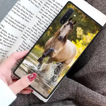 Akvarelė Žirgų Bėgimas Telefono dėklas Samsung Galaxy S8 S9 S10 Plius S10E Pastaba 3 4 5 6 7 8 9 10 Pro Lite dangtis
