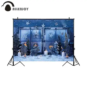 Allenjoy fotografijos fone Kalėdų langų dekoro star nakties fone photobooth foto studija photocall atraminiai audiniai