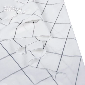 Amerikietiško stiliaus mados baltos spalvos pledas linas audinio kostiumą, paltą, suknelę kvėpuojantis fabrc telas tecidos stoffen tissu SP5506