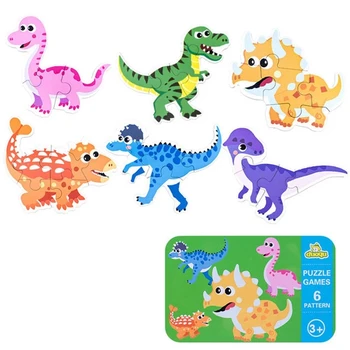 Animacinių Filmų Gyvūnų Eismo Dinozaurų Pora Atitikimo Medienos Pjūklelis Dėlionės (Galvosūkiai Vaikams Didelio Dydžio Montessori Žaidimas, Medinės Dėlionės, Žaislai, Dovanos