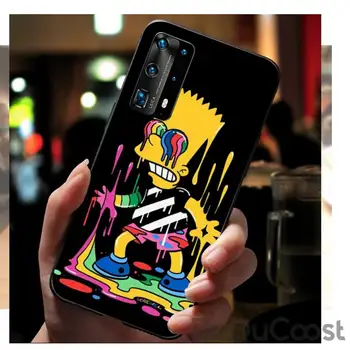 Animacinių filmų Simpson juokinga Bart Simpson Coque Telefoną Atveju Huawei P20 30 P20Pro P20Lite P30Lite Psmart P10 9lite