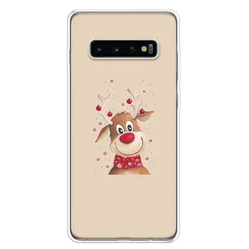 Animacinių filmų šiaurės Elnių Kalėdų snaigės Telefono dėklas, Skirtas Samsung Galaxy Note 10 9 8 Plius J4 J6 J8 Plius S7 S8 S9 S10 S10E S20 Ultra Pl