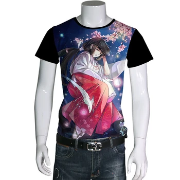 Anime Inuyasha Sesshoumaru Cosplay t-shirt Anime marškinėliai Atsitiktinis Vyrų, moterų, studentų viršūnės