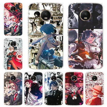 Anime, Manga Animacinių filmų Japonijos Telefoną Atveju Motorola Moto G7 ES G8 Galia E6 E4 E5 G5 G6 G5S G4 Plius Žaisti Vieną Veiksmų X4 Vieną Dangtelį