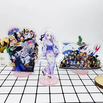 Anime RE:Zero Akrilo Stovas Duomenys Modelis Emilija Ram Rem Dvigubo Pusėje Spausdinami Duomenys Veiklos Stalo Puošimas Ornamentais Decorat