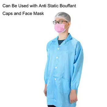 Anti Static darbo drabužiai Unisex ESD Lab Paltai Mygtuką Up S Pink