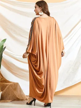 Arabų Negabaritinių Batwing Rankovės Abaja Suknelė prarasti Musulmonų Dubajus Turkija Suknelė Suknelės Rudenį 2020 Megzti Maroko Kaftan rob