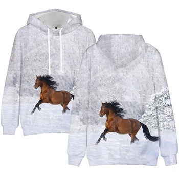 Arklių 3D Spausdinimo Hoodies Berniukų/mergaičių Streetwear Equus caballus Hoodie Equus Palaidinės Arklių Vienaragis Megztinis Mados Atsitiktinis Viršūnės