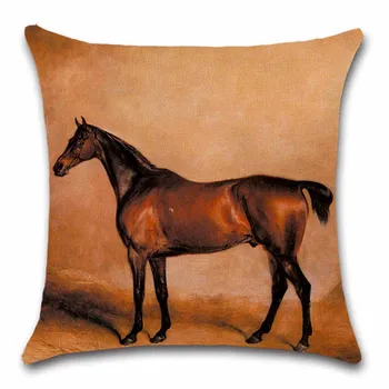 Arklių aliejaus tapybos stilius, smėlio spalvos dekoracija namuose namas Šaliai pagalvėlė padengti Pagalvės užvalkalą Kėdės, sofos, vaikų draugas, dovana metu