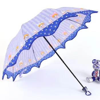 Aurora vaikų animacinių filmų triušis mergina ts1021 skėtis UV sulankstomas skėtis skėtis reklamos skėtis