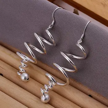 Auskarai sidabro padengtą auskarai sidabro bižuterijos auskarai moterų sukimosi juvelyriniai dirbiniai didmeninė nemokamas pristatymas qqwu LE215
