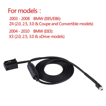 Auto Car Black Moterų Pagalbiniai Adapterio Kabelis, Skirtas BMW E85 E86 Z4 CD X3 E83 12 Pin Line For Ipod