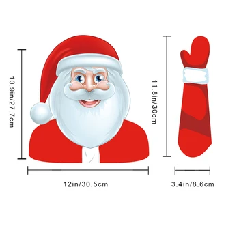 Auto lipdukai, lipdukai ir Kalėdų Valytuvų Lipdukas Juokingi Santa Claus Garbanojimo Ranką Automobilių Stilius Galinio Stiklų Lipdukai Automobilio Stiliaus
