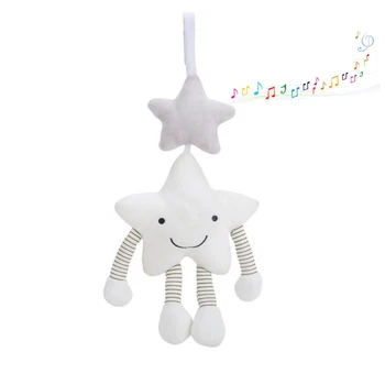 Baby Balta Penkiakampė Žvaigždė Pliušinis Lėlės Muzikinis Žaislas Kabinti Vėjo Varpelių Minkštas Vežimėlio, Lova, Lovos Kabo Varpas Pliušinis Kompanionas Žaislas
