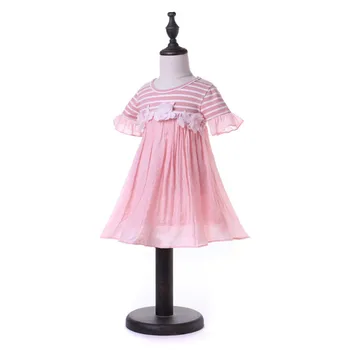 Baby Girl Dress Vasarą Aplikacijos Rožinė Baby Girl Drabužiai Medvilnės Mados Mielas Suknelė Mergina 2018 Fashion Girl Dress