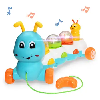 Baby Kūdikiams, Žaislų, Muzikos Traukti Palei Širdys Žaislai su Šviesos ir Garso Išmokti Vaikščioti Kūdikis Mirksi Žaislas Berniukams, Mergaitėms Gimtadienis