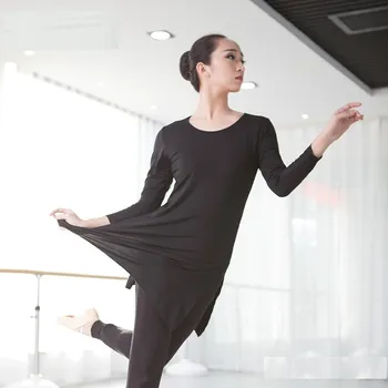 Baleto, Gimnastikos Leotard F Moterų Klasikinio Šokio Marškinėliai Šiuolaikinio Šokio Dėvėti Ilgas/Artimieji Rankovėmis Apvalios Kaklo Baleto Viršų