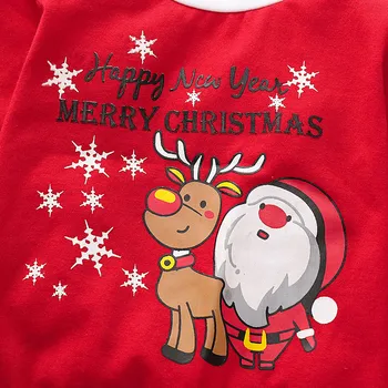 Bamblys Drabužius Naujagimiui Berniukų, Mergaičių Kalėdų Santa Gelsvai Spausdinti Pižama Sleepwear Kalėdos Vaikams Drabužių Komplektus