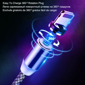 BaySerry Magnetinio Micro USB C Tipo Greito Įkrovimo Kabelis USB C Kabelio LED Magnetas Įkroviklis iPhone 11 XR 