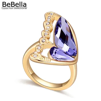 BeBella drugelio formos kristalų šampano, aukso žiedas, skirtas šalis padarė su Swarovski Elementai merginos Kalėdų dovana, 5 spalvų