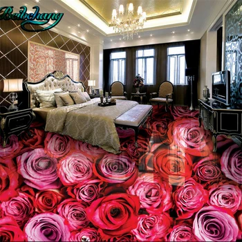 Beibehang Didelis Custom Tapetai, Freskos Romantiška Rožė Didelių 3D Kambarį Vonios kambario Grindų Sutirštės Plytelių